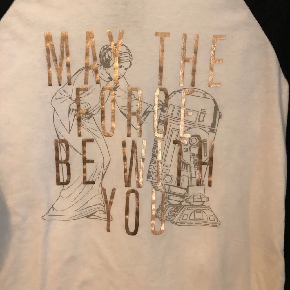 Star Wars Black & White “May the Force Be With You” Long Sleeve Top Size XL